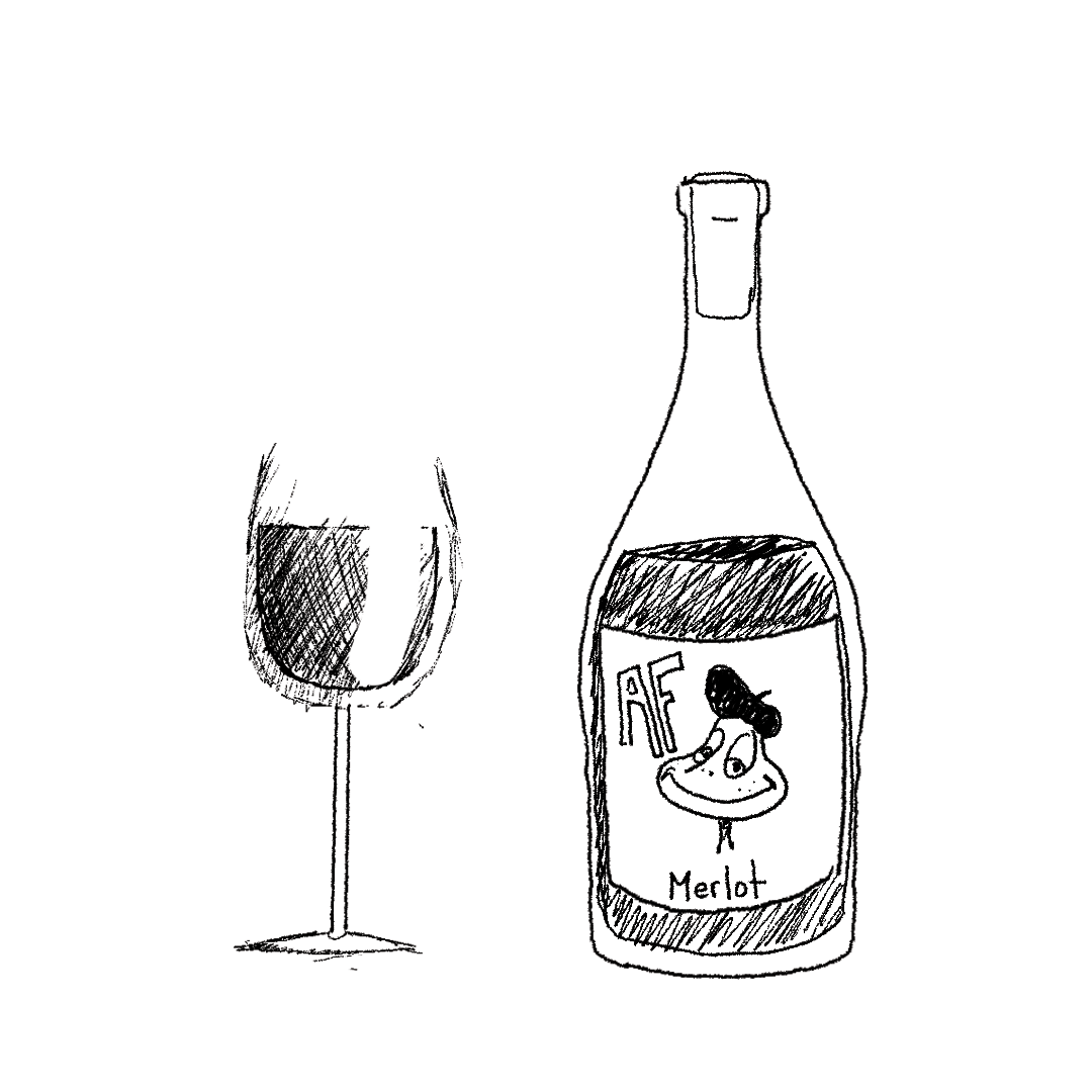 Verre à vin et bouteille